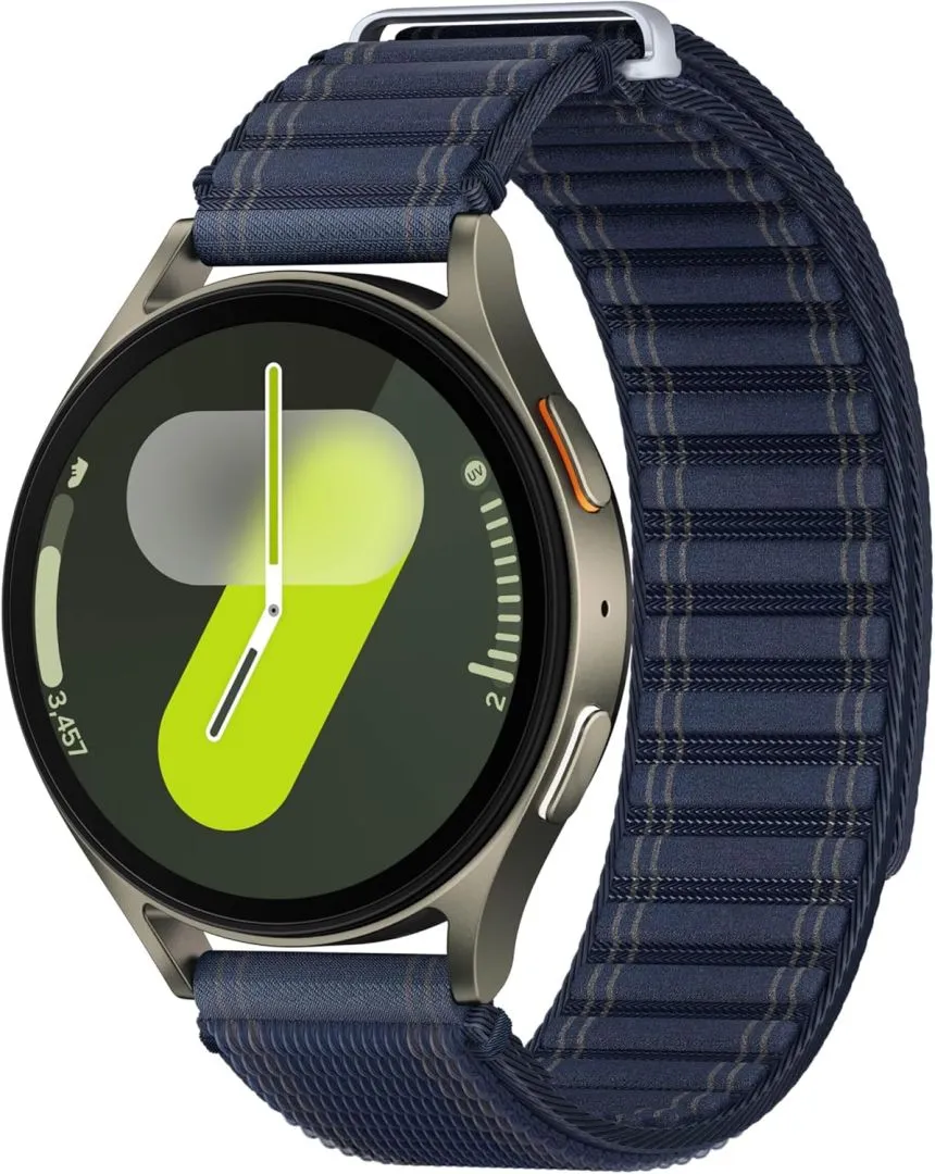 SAMSUNG Galaxy Watch 7 Bespoke Edition 44mm Bluetooth AI Smartwatch w/Energy Score, Wellness Tips, Heart Rate, Sleep, Fitness Tracker, Navy Fabric Brand, Green, US Version, 1Yr Manufacturer Warranty