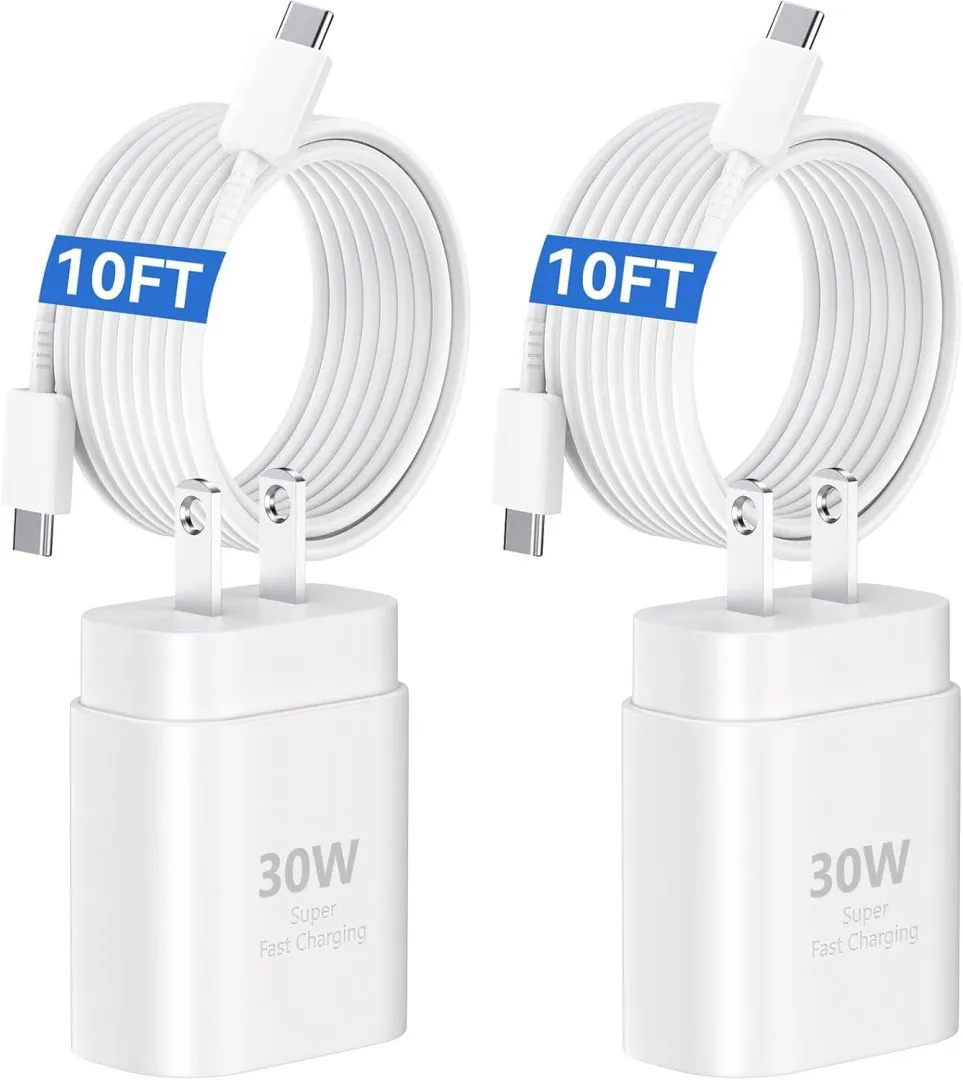 USB C iPhone 16 Pro Max Charger Fast Charging, 30W 10 FT Extra Long Cable Cord with iPhone 16 15 Charger Block for iPhone 16 Pro Max/16 Pro/16 Plus/15 Pro/15 Pro Max/15 Plus/15, iPads, Galaxy S24