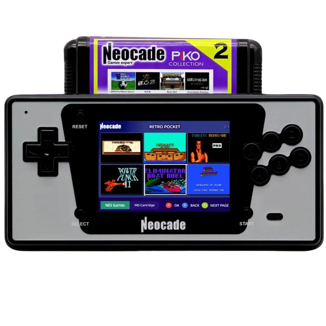 Retro Game Console for Sega Genesis Mega Drive Games, Video Game Console Equipped with a 3.5-inch LCD Display, Handheld Retro Game Console Built in 12 MD Games Cartridge and 18 NES Games