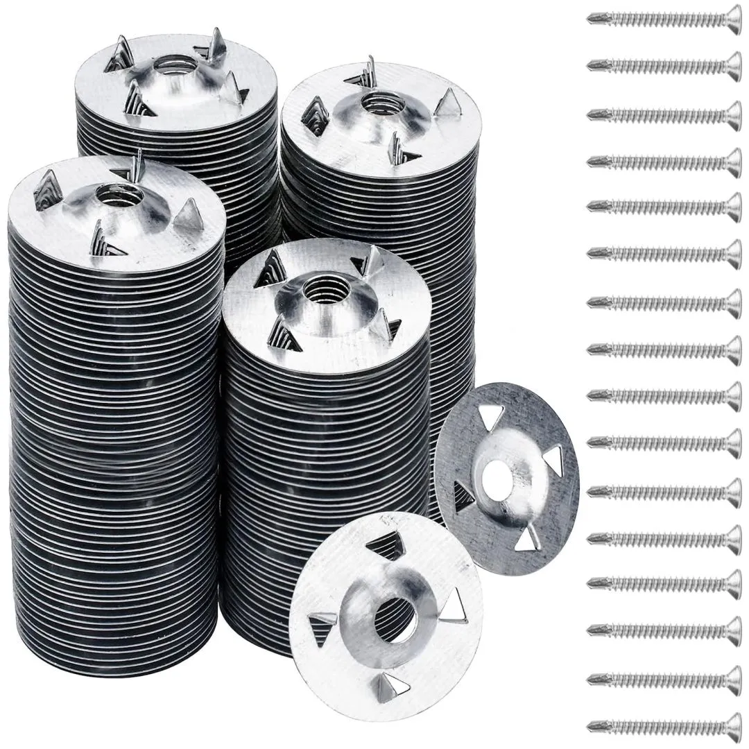 300 Pcs Foam Board Fasteners Washers for Installation of Foam Board Panels Foam Board Screws and Washers 1-1/8 Inch Metal Washers for Fixing Fastening Installation