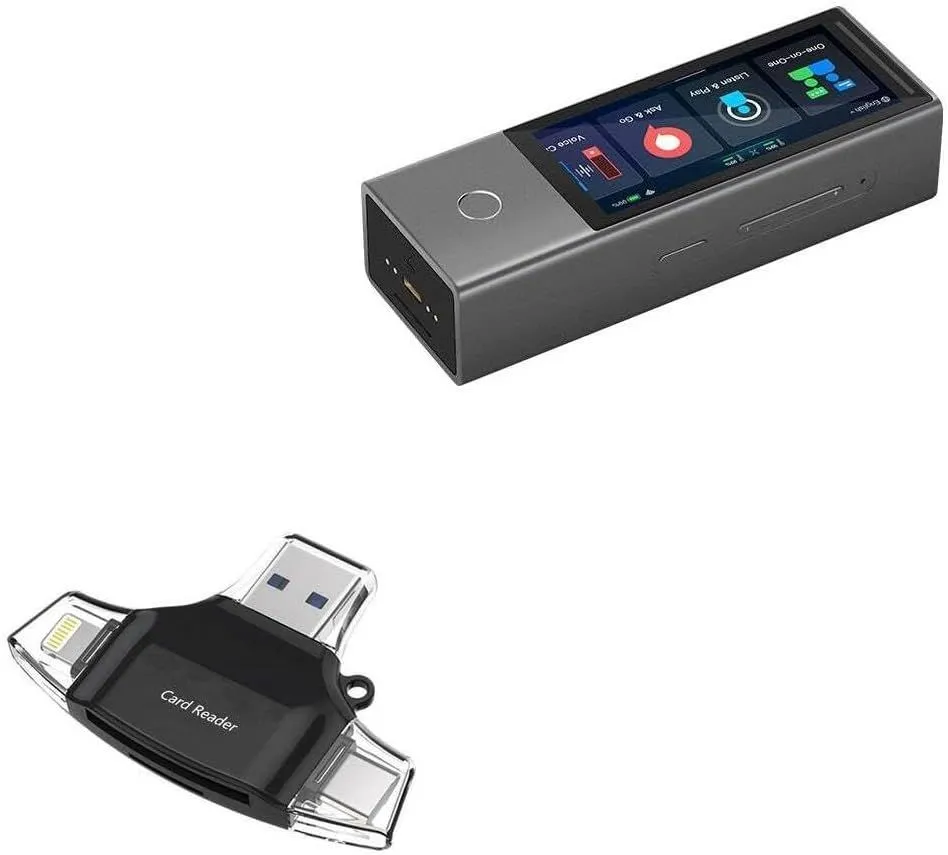 BoxWave Smart Gadget Compatible with Timekettle X1 AI Interpreter Hub - AllReader SD Card Reader, microSD Card Reader SD Compact USB - Jet Black