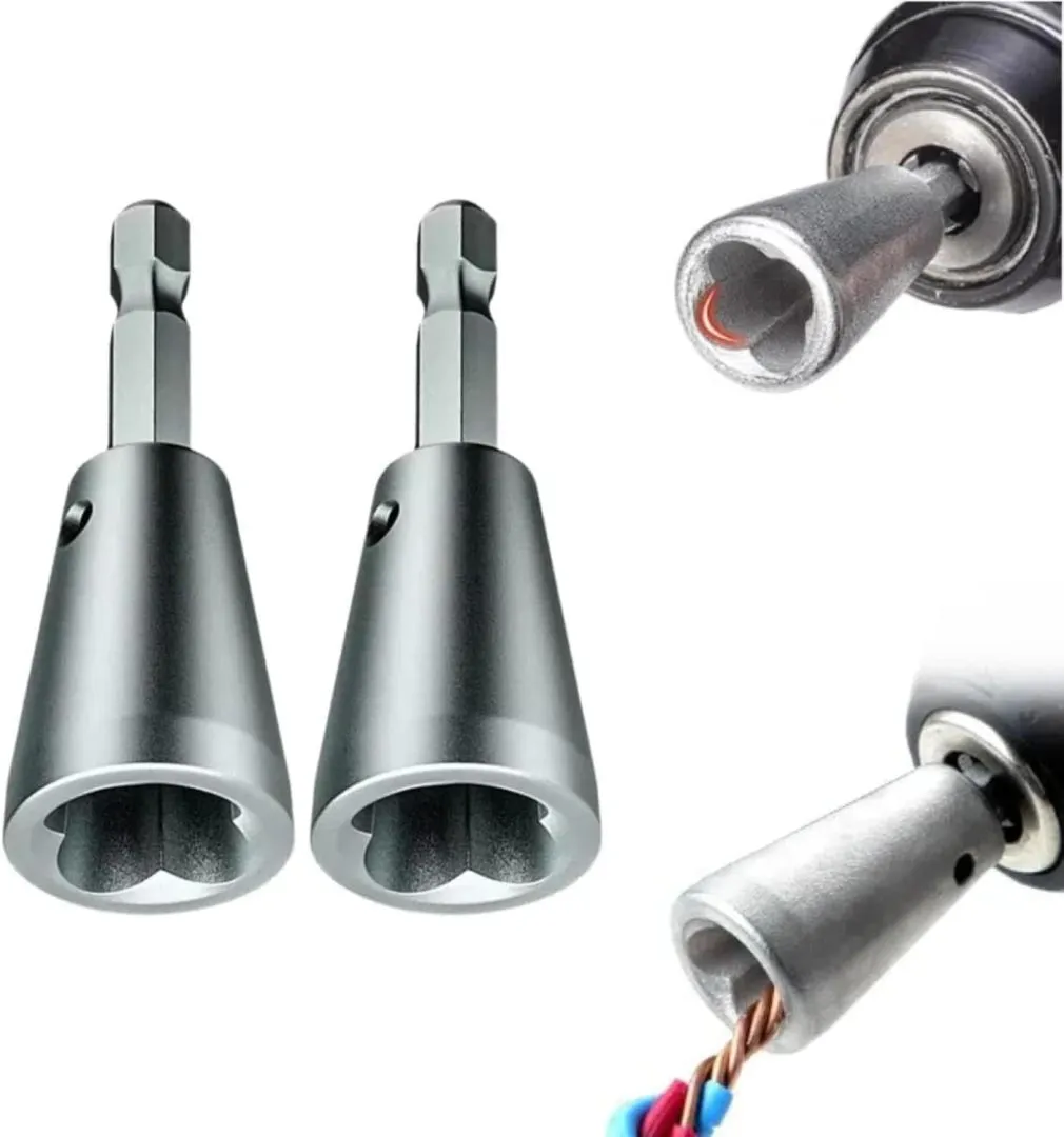 Wire Stripping and Twisting Tool, Cable Quick Stripping, Wire Twister Tool for Drill, Automatic Wire Stripper Cable Wire Connector Tool, Portable Wire Nut Twister for Electrical Power Drill (2pcs)
