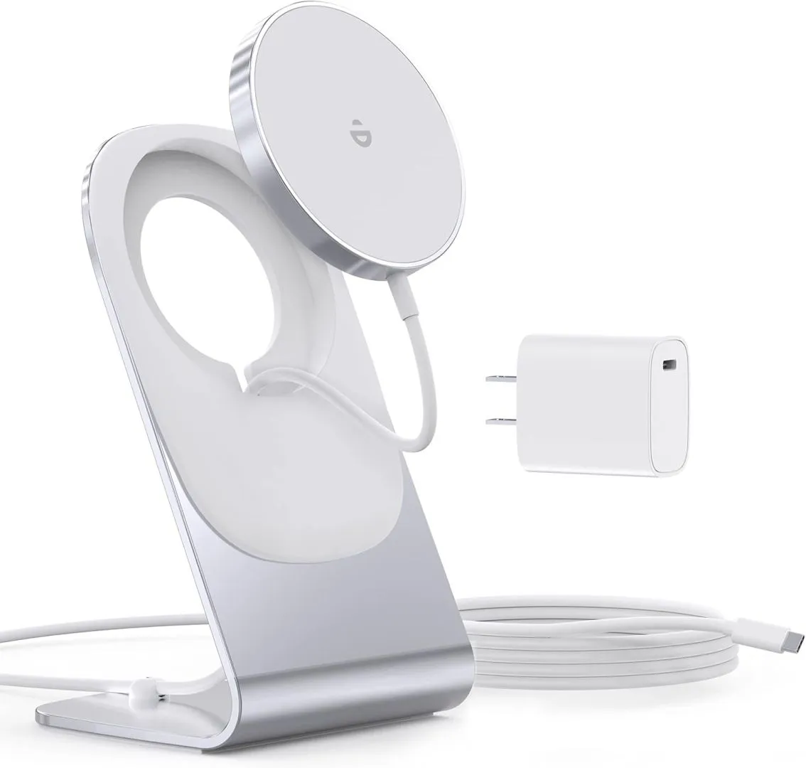 Magnetic Wireless Charger for iPhone 16/15/14/13/12 - Mag Charger+20W USB C Adapter, Fast Wireless Charging Stand/Pad with 5ft USB-C Cable for iPhone 16/15/14/13/12 Pro Max Plus Mini,Mag-Safe Charger
