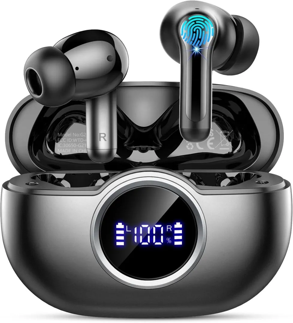 Wireless Earbuds Bluetooth 5.4 Headphones Deep Bass Hi-Fi Stereo Ear Buds with 4 ENC Noise Cancelling Mic 36Hrs USB-C in-Ear Earphones IP7 Waterproof Sport Workout for Laptop Pad Android iOS Phone