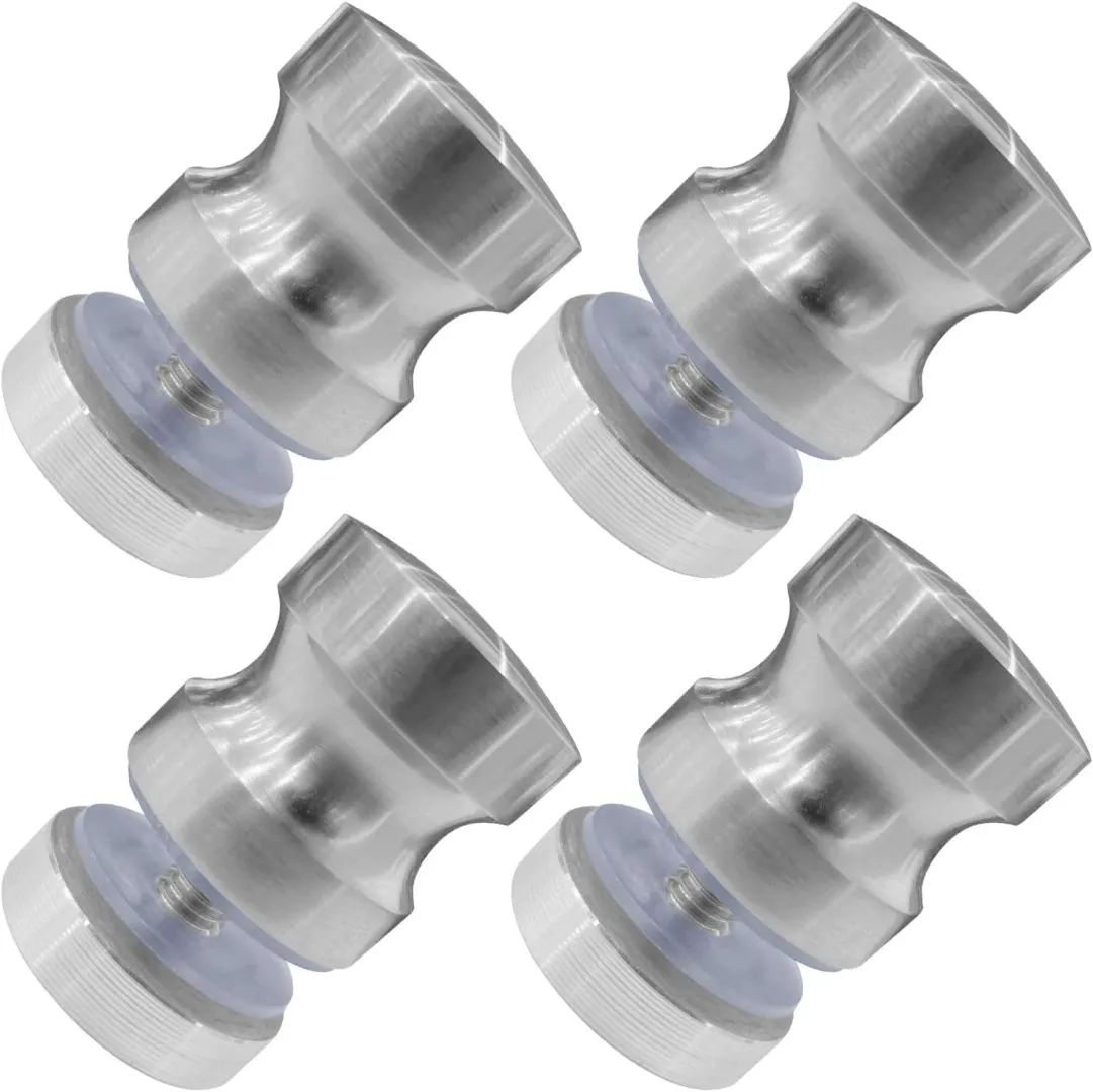 4 Pcs Shower Glass Door Handle, Stainless Steel Shower Doors Knob Solid One Sided Door Handle Pull for Bathroom Glass Doors Hardware