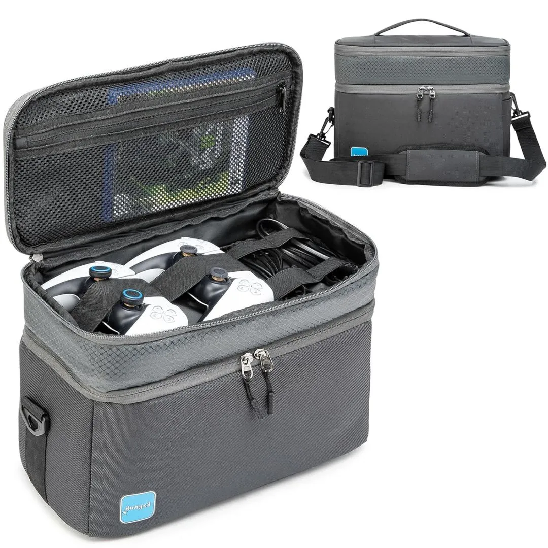 Ezgnuk Game Console Carrying Case Compatible with Xbox Series X, Portable Travel Storage Bag Comes with Protective, Enough Space for Storing Game Controllers, Cables, and Other Accessories
