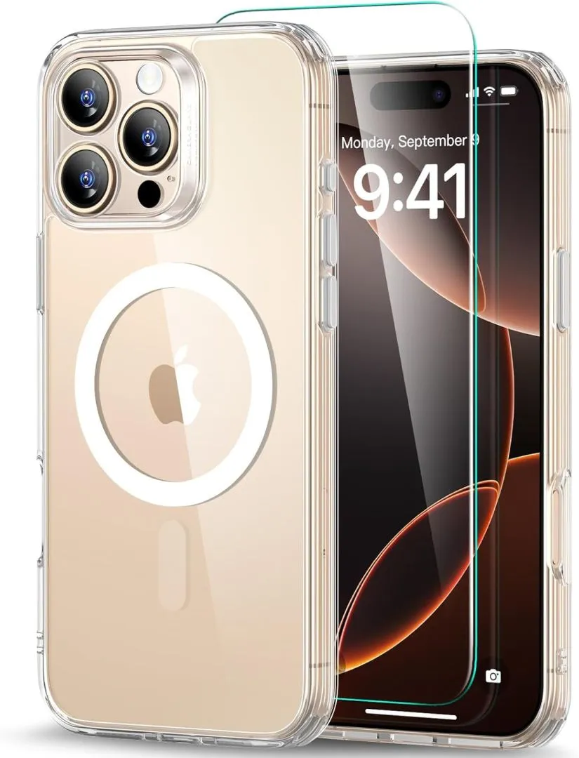 ESR for iPhone 16 Pro Case (4 in 1) Set, Translucent Matte Case with Screen Protector, Compatible with MagSafe, Military-Grade Protection, Classic Series,Clear