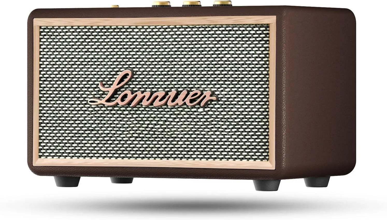 Retro Wooden Portable Wireless 10000mAh Battery 80W Loud Bass Subwoofer TWS Bluetooth Speaker with AUX Input, SD Card Slot, USB Port for Outdoor Party (Brown)