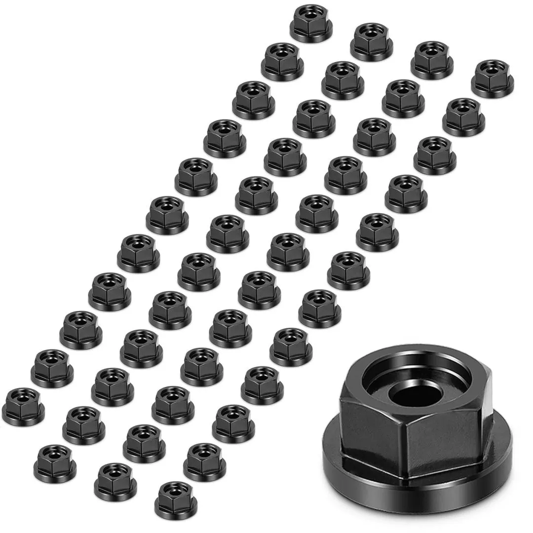 Carbon Steel Hex Nuts, Hex Nuts Assortment Kit Washer, 1 inch Hex Screw Hardware Nuts Fastener Tool, Screw Cap Covers Nuts and Bolts for Decorating Outdoor Pergolas, Pavilions,Decks 48 PCS