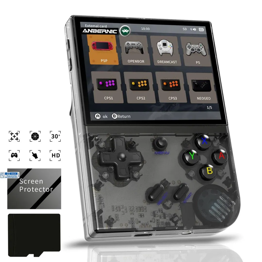 Aivuidbs RG35XX Plus Linux Handheld Game Console 3.5'' IPS Screen, 35xx Plus with a 64G Card Pre-Loaded 4969 Games,35XX Plus Supports 5G WiFi Bluetooth HDMI and TV Output 3300mAh