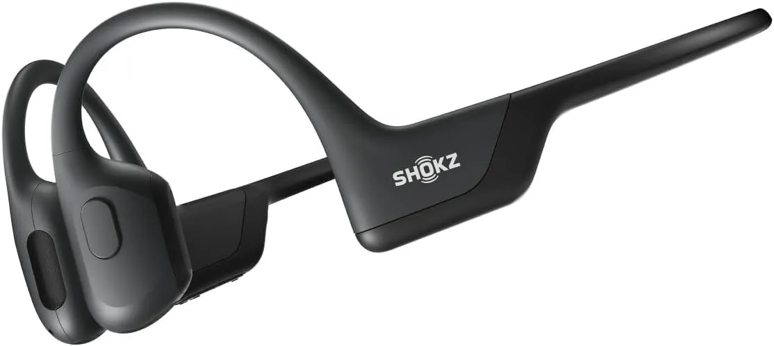 SHOKZ OpenRun Pro - Open-Ear Bluetooth Bone Conduction Sport Headphones, Sweat Resistant Wireless Earphones for Workouts and Running with Premium Deep Base - Built-in Mic, with Hair Band, Black