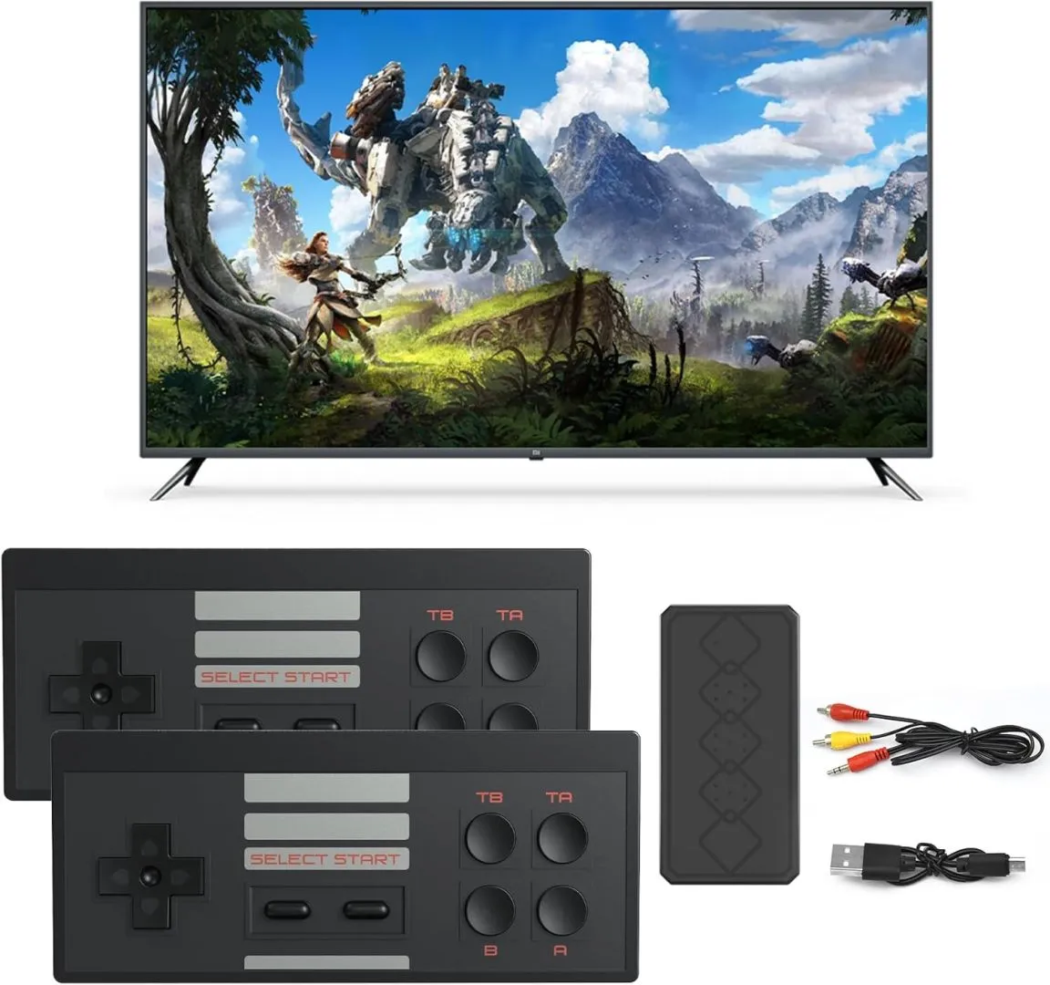 Retro Game Console, Plug & Play Classic Mini Video Game Console, 620 FC Classic Retro Game Device with 2 Wireless Controllers Handheld Games for Kids & Adults (Battery not Included)