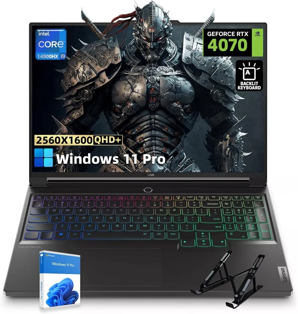 Lenovo Legion Pro 7 Gaming Laptop, 16" WQXGA 240Hz Display, Intel 24 Cores i9-14900HX, GeForce RTX 4070, 64GB DDR5, 2TB SSD, Backlit Keyboard, Windows 11 Pro,cefesfy Accessories