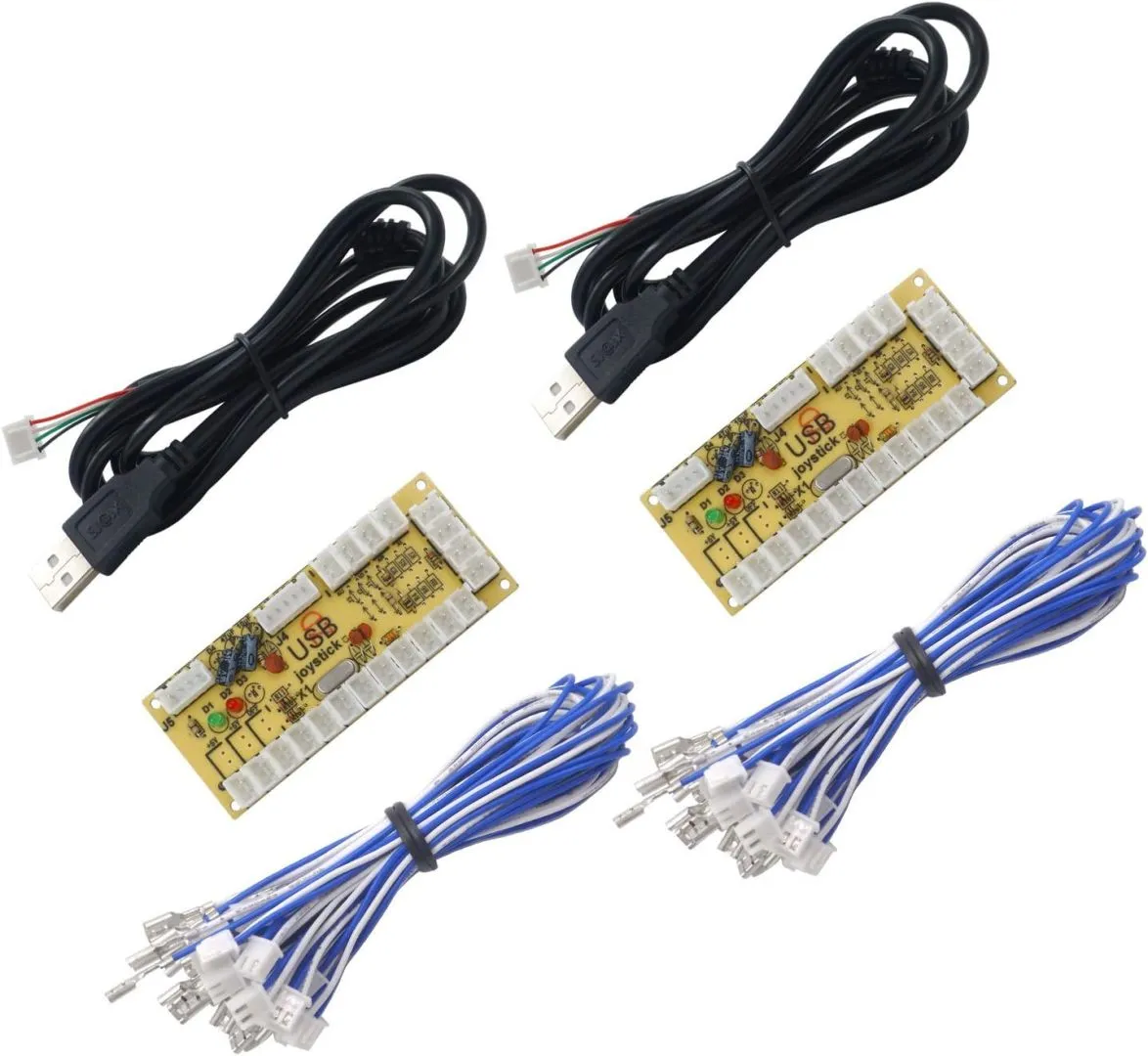 SJJX 2 Player HAPP Style Zero Delay Generic Game Controller USB to Joystick for MAME & Raspberry Pi 1/2/3 RetroPie DIY Projects