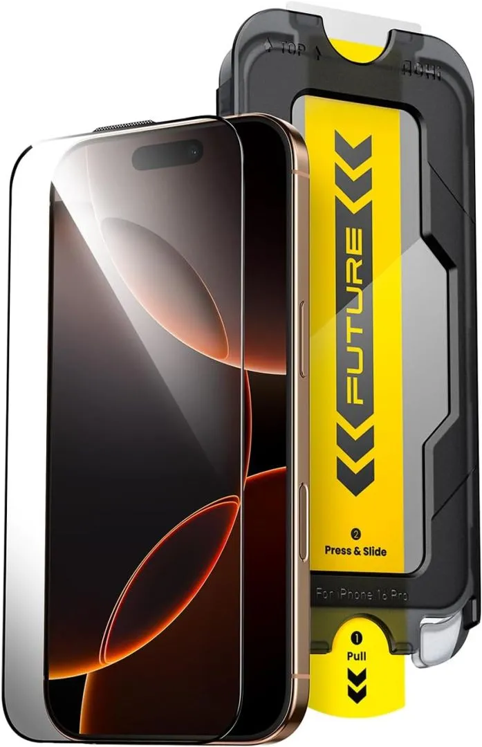AOHI 9H+ Glass for iPhone 16 Pro Screen Protector, Military-Grade Shatterproof iPhone HD Tempered Glass＆ Dust-Free One-Pull Installation, Full Coverage Screen Protector for iPhone 16 Pro 6.3-Inch