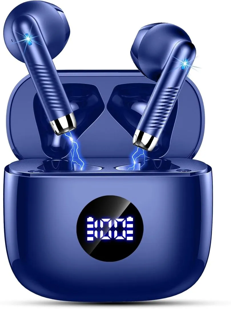 Wireless Earbuds Bluetooth 5.4 Headphones Noise Cancelling, Bluetooth Earbuds with Dynamic Drivers Stereo, Earphones Wireless Bluetooth, 40H Playtime and LED Power Display, In Ear Buds for Android iOS