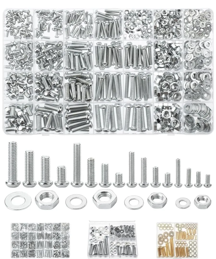 Mr. Pen- Bolts, Nuts, and Washer Assortment Kit, 700 pcs, Screws Assortment, Bolts and Nuts Kit, Nuts and Bolts Assortment Kit, Screw Set, Nut and Bolt Assortment, Metric Screw Assortment