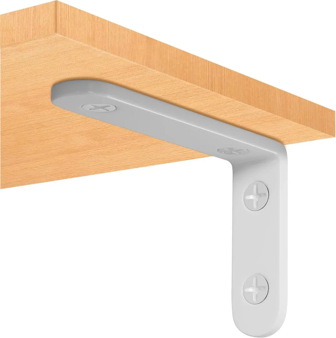 36 Pcs Shelf Bracket,4 Inch White Floating Shelf Bracket Heavy Duty Meta Walll L Bracket for Floating Shelf Bracket - Wall Mounted Support for DIY with Screws