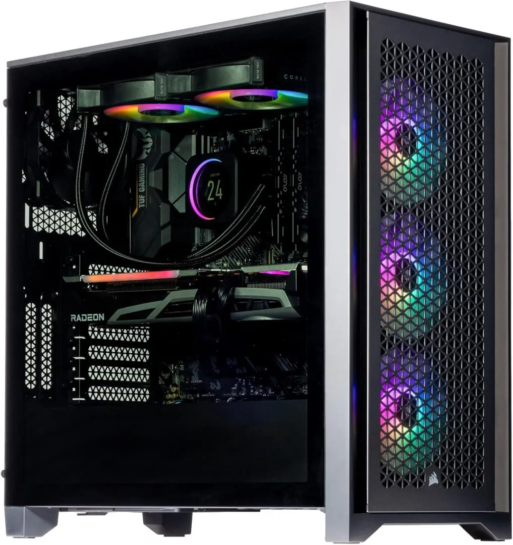 Velztorm Tentorix Custom PC Gaming Tower (240 mm AIO, AMD Ryzen 7 5800X3D 8-Core, Radeon RX 6600 XT 8GB, 32GB DDR4, 2TB PCIe SSD + 2TB HDD (3.5), AC WiFi, RGB Fans, 750W PSU, BT, Win11P) VELZ0057