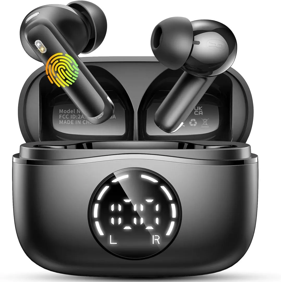 Wireless Earbuds, 2024 Bluetooth 5.4 Headphones with 4 ENC Noise Cancelling Mics, 48H Ear Buds Bluetooth Earbuds Deep Bass Stereo, IPX7 Waterproof Wireless Headphones Earphones for Android/iOS NEW