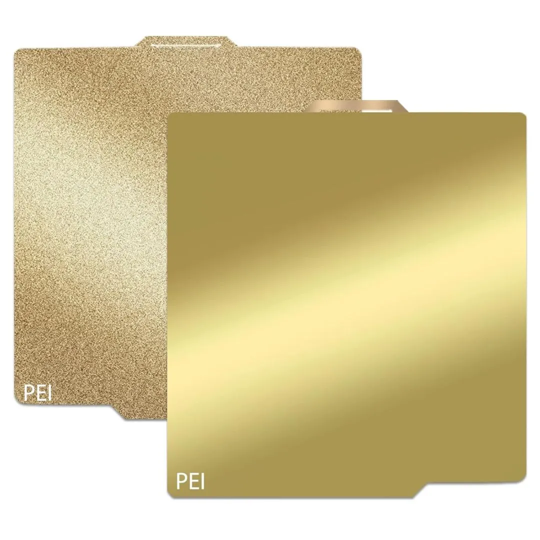 JUUPINE 257x257mm Double Sided Flexible PEI Sheet, Smooth PEI Surface+Textured PEI Surface for Bambu Lab P1P/P1S /X1/X1C/X1E/A1 3D Printer, 3D Printer PEI Spring Steel Build Plate Removable Platform