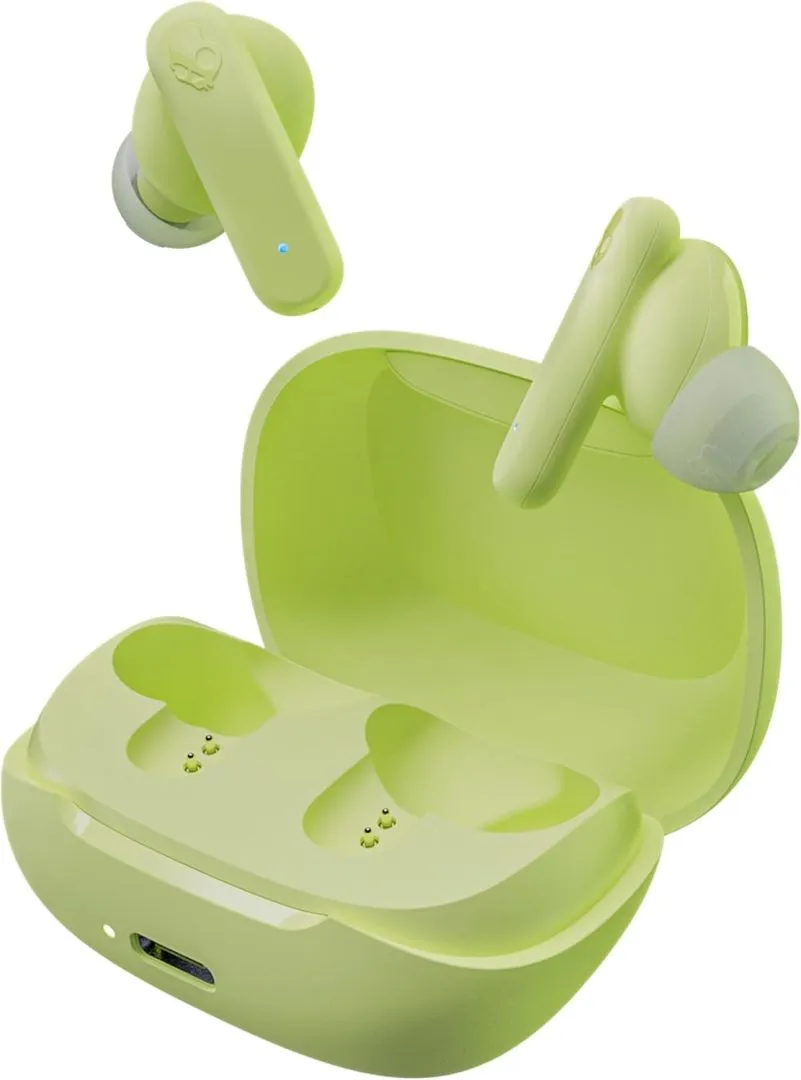 Skullcandy Smokin' Buds In-Ear Wireless Earbuds, 20 Hr Battery, 50% Renewable Plastics, Microphone, Works with iPhone Android and Bluetooth Devices - Matcha