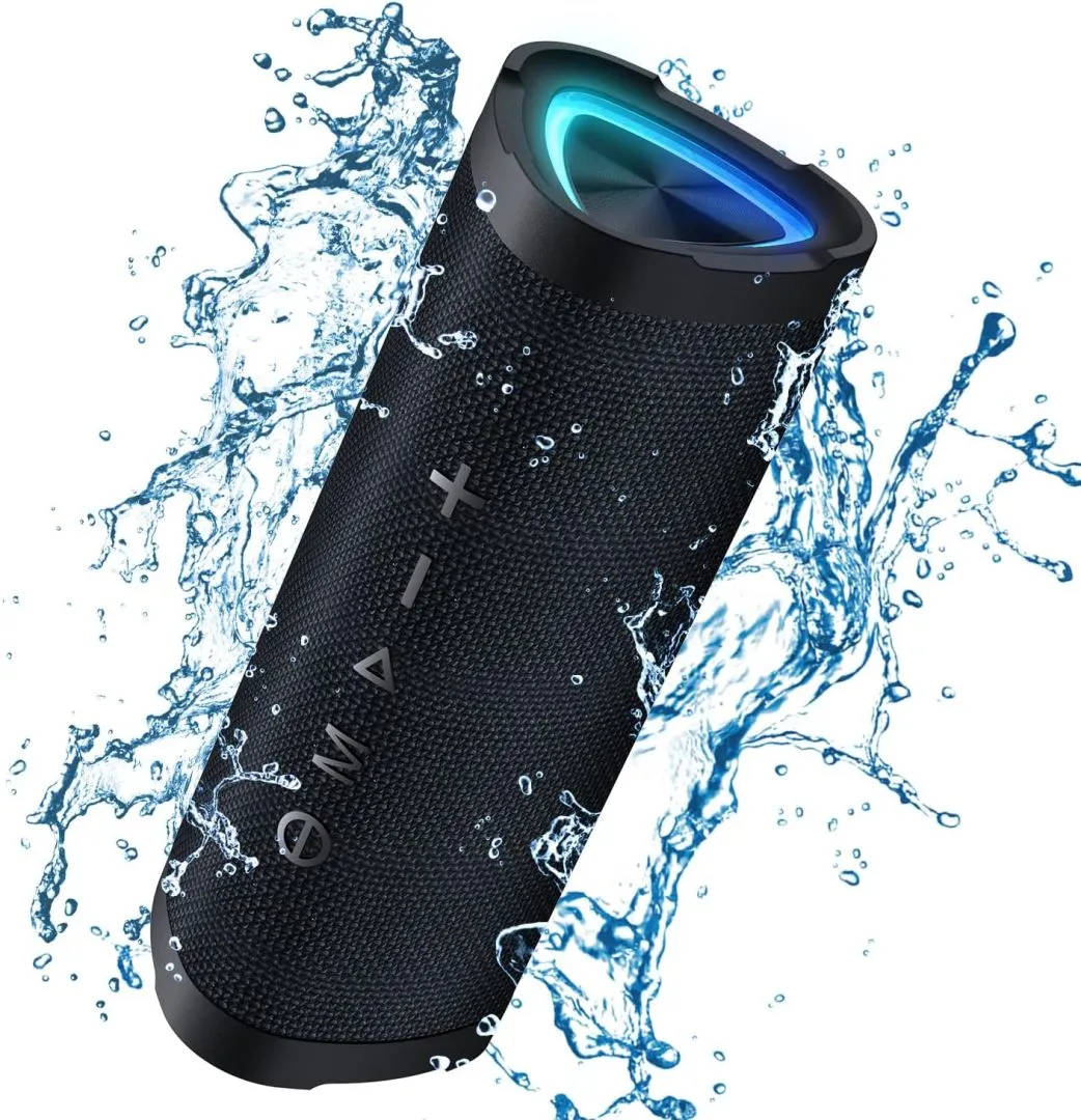 Vanzon Bluetooth Speakers,V40 IPX7 Waterproof Portable Wireless Speaker with 24W Loud Stereo Sound&Up to 24H Playtime,TWS,RGB Multi-Colors Rhythm Lights for Outdoor, Home, Party, Beach, Travel