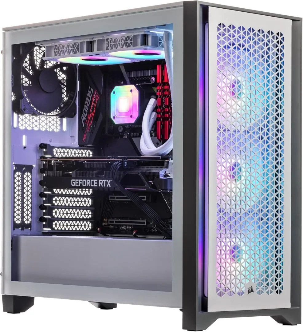Velztorm Argentux Gaming Desktop PC (Intel i7-11700K 8-Core, 32GB DDR4, 1TB PCIe SSD + 2TB HDD (3.5), GeForce RTX 3070 8GB, 360mm AIO, RGB Fans, 750W PSU, AC WiFi, BT, Win10Home) VELZ0014