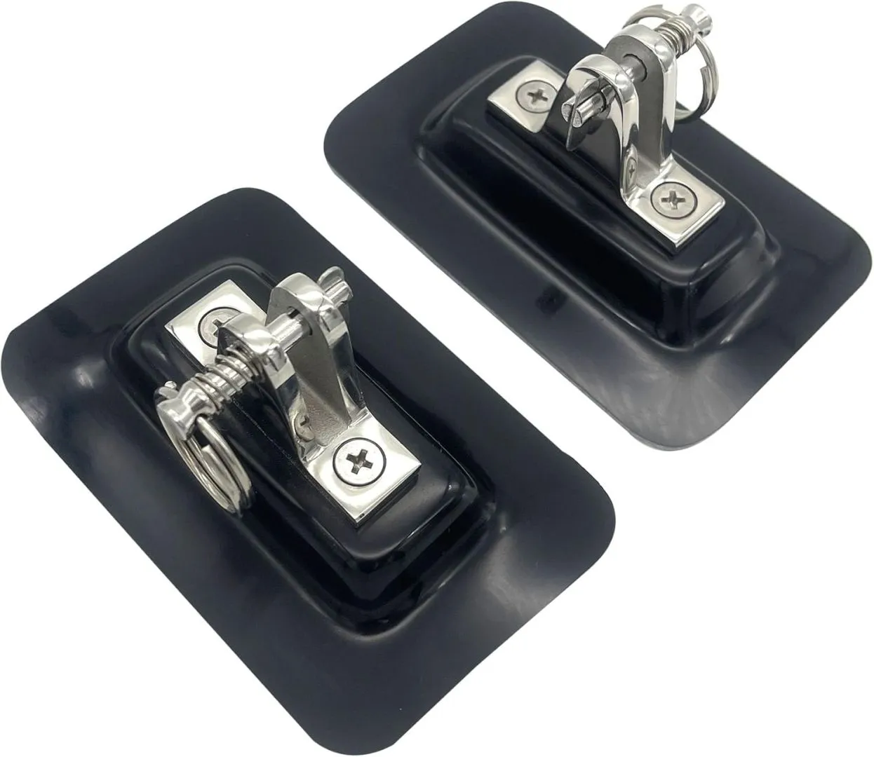 316 Stainless Steel Bimini Top Deck Hinge BiminiTop Fitting Hardware with Fiberglass Base 2-Pc Set for Inflatable Boat