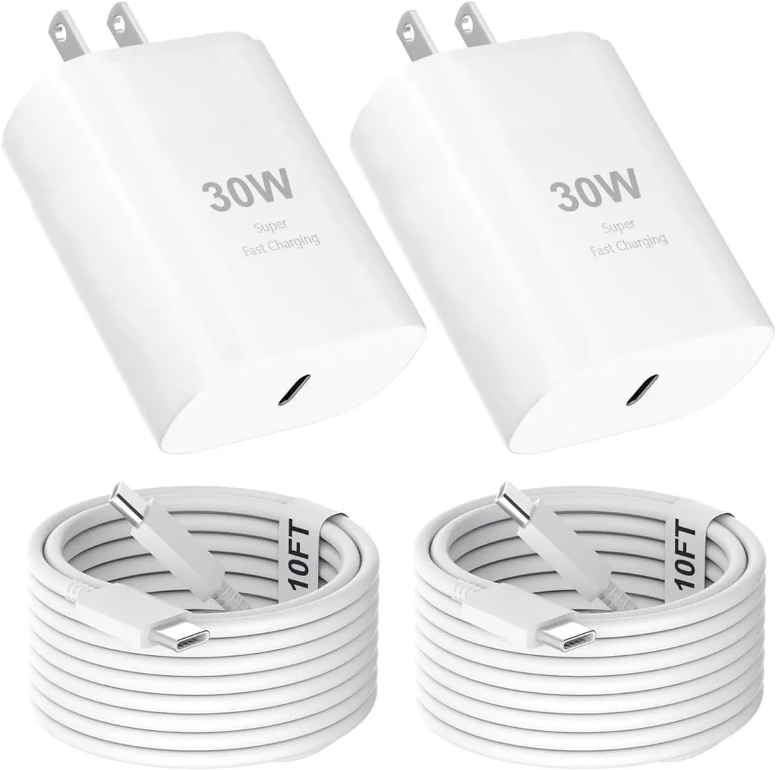 iPhone 16 15 Pro Max Charger 30W USB C iPhone 16 15 Charger Block Fast Charging with 10FT Long Type C Cord Cable for iPhone 16 15 Pro/Pro Max/Plus, iPad Pro/Mini/Air, Samsung Galaxy S24/S23/S22 Ultra