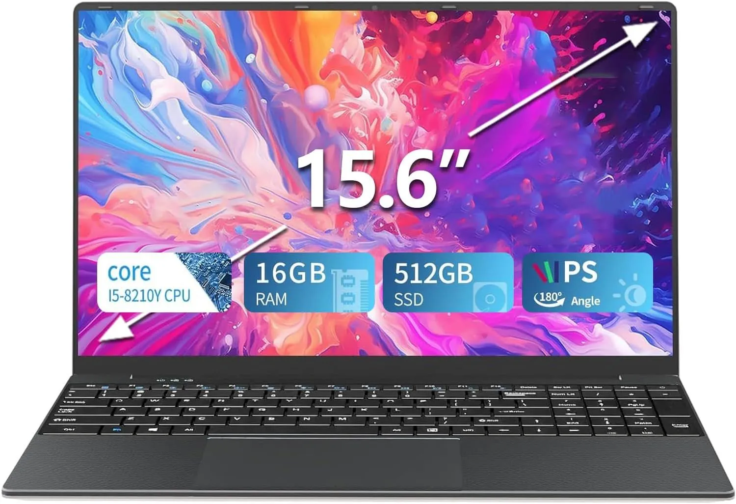 KUU 15.6 inch Laptop Computer, Laptop i5,Gaming laptops,up to3.60 GHz,16 GB RAM 512 GB SSD Storage, Supports 180 Angle Opening,Full HD IPS Display,for Students and Business