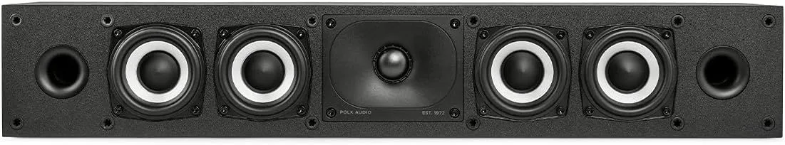 Polk Monitor XT35 Slim Center Channel Speaker - Hi-Res Audio Certified, Dolby Atmos & DTS:X Compatible, 1" Terylene Tweeter & Four 3" Dynamically Balanced Woofer, Wall-Mountable, Midnight Black