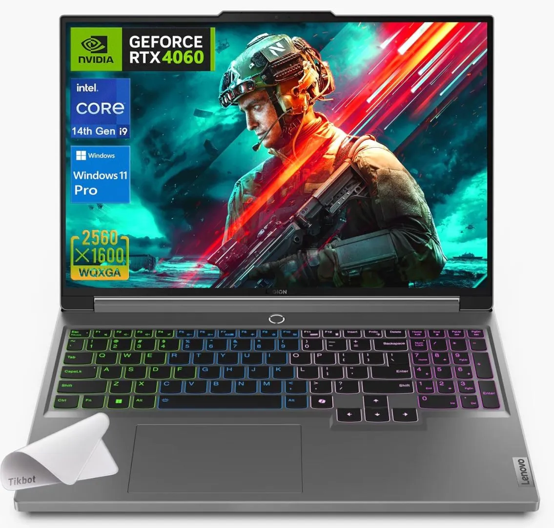 Lenovo 2024 Legion Gaming Laptop - 16" WQXGA (2560 x 1600) Display- 14th Gen Intel Core i9-14900HX - GeForce RTX 4060 - Wi-Fi 6E- RGB Backlit Keyboard -Win 11 PRO W/Mouse Pad (64G RAM, 2TB PCIe SSD)